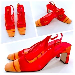 Stylish Red and Orange Women's Heels